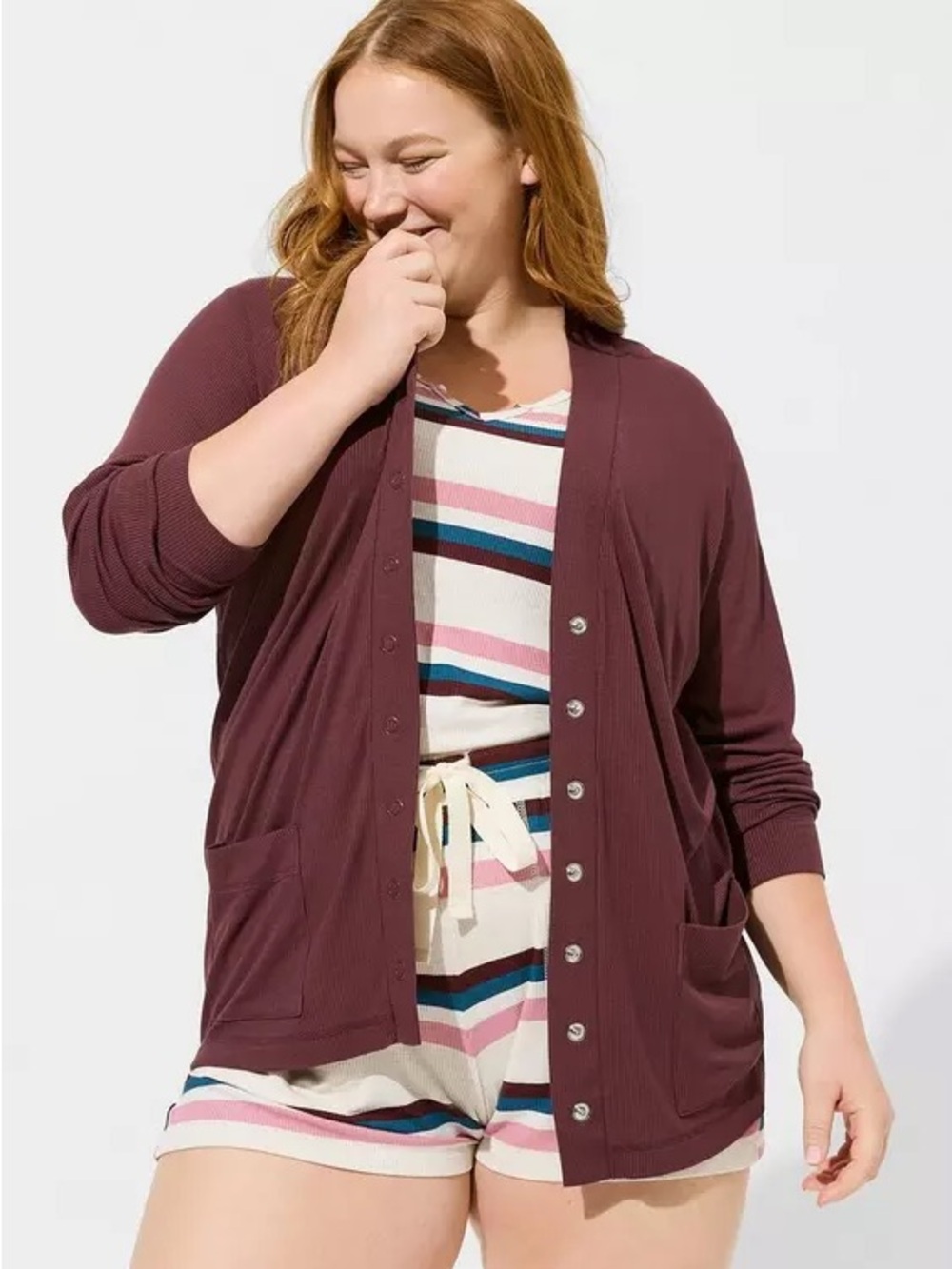 EUC — Torrid Super Soft Rib Snap Front Sleep Cardigan (Sassafras) — size 0
